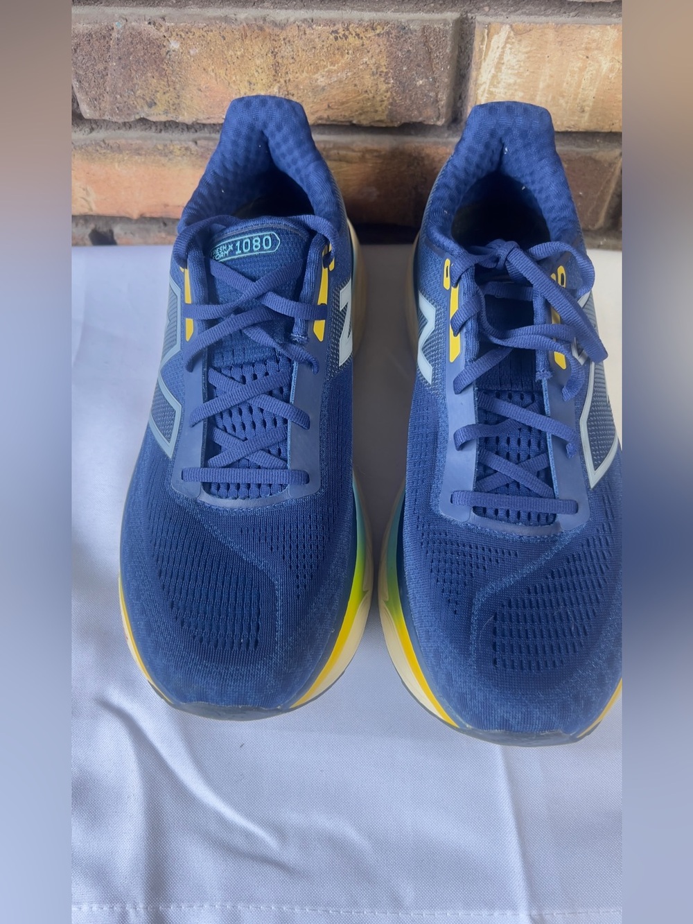 New Balance Men's Athletic Shoes - Navy with Yellow Accents